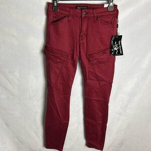 True Religion maroon mid rise super skinny